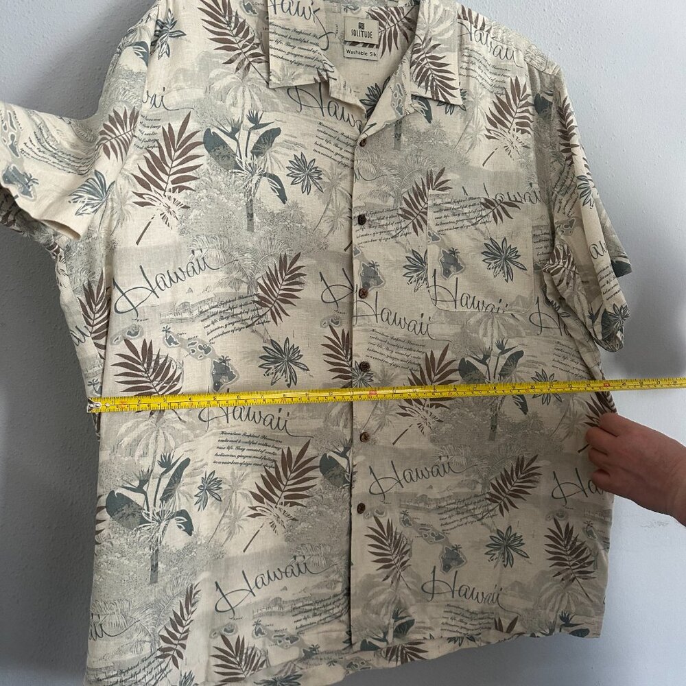 Vintage SOLITUDE 100% Silk Hawaiian Shirt • Men’s XXL • Washable Silk - Picture 4 of 9
